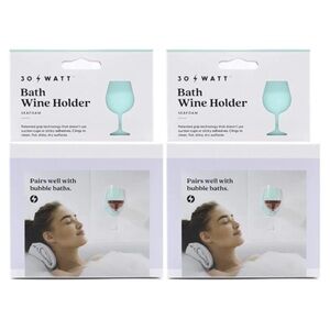 (2) 30 WATT Silicone Wine Glass Holders in Seafoam - 4.25” x 5.5” ea. NIB